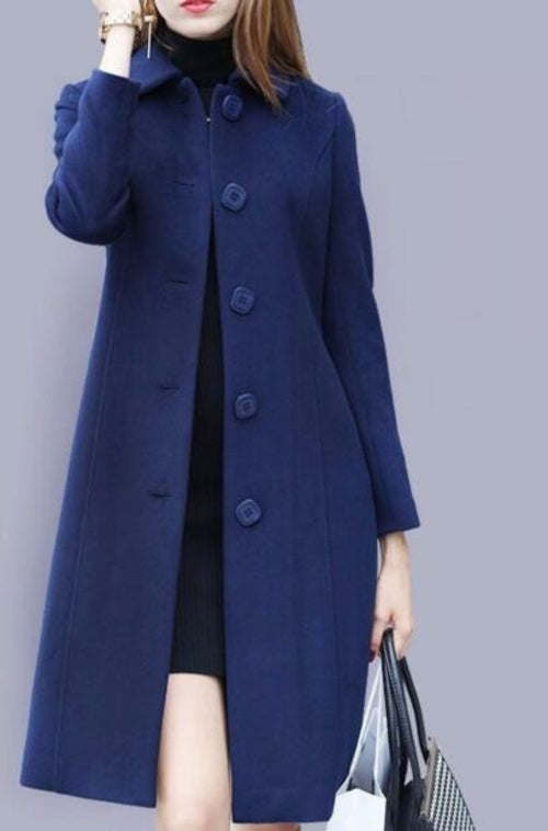 Fashionable Mid Length Women's Wool Coat Jacket