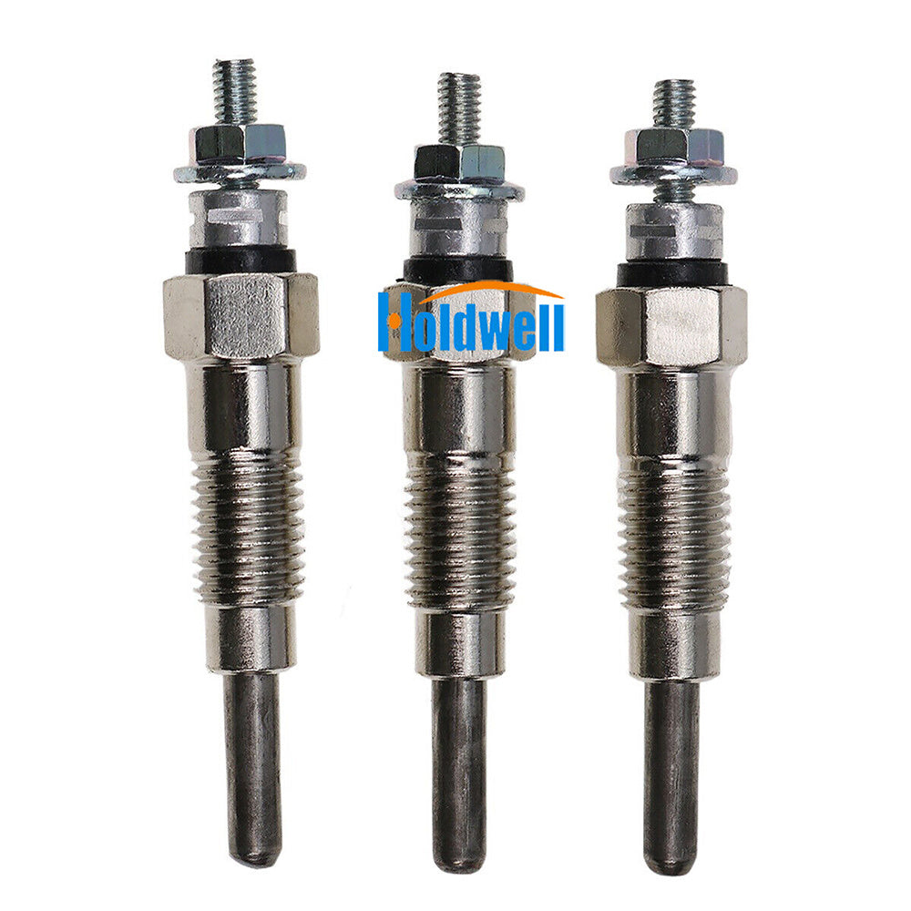 Holdwell 3PCS Glow Plug 119717-77800 for Komatsu 2D70E 3D76E 4D92E 4D94LE 4D98E Yanmar 4TNE92 4TNE98 4TNV76 3YM30 3TN75 3TN66 3TN82 Engine