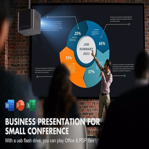 VIZONY FHD 1080P Projector 4K Support, 800ANSI 5G WiFi Bluetooth Projector, Outdoor Projector with Full-Sealed Engine/Electric Focus/4P4D/PPT/Zoom, Ho