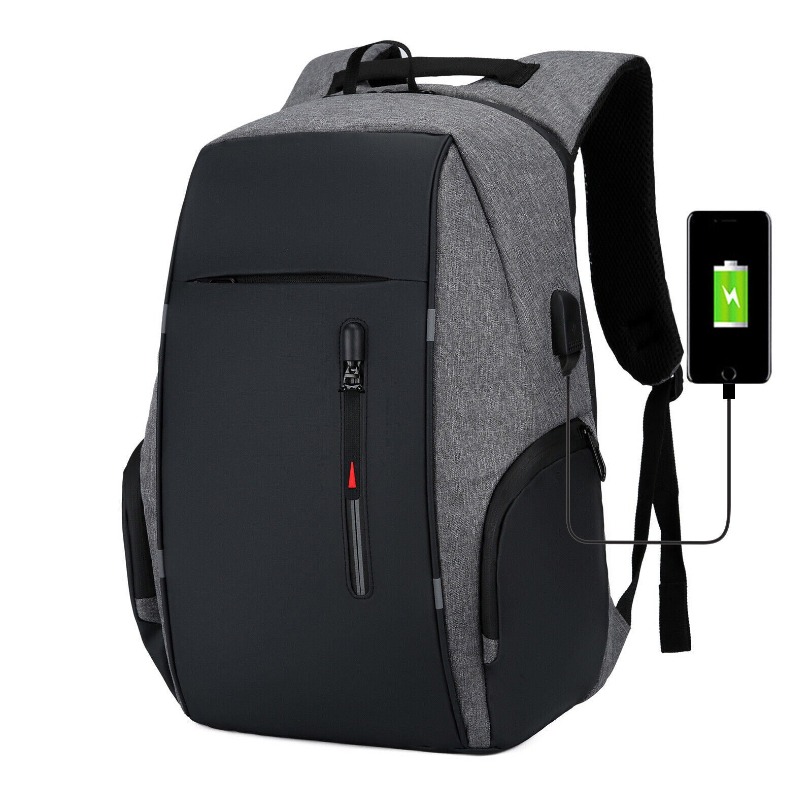 Waterproof Laptop Backpack 17" Travel Rucksack School Bag with USB Charging Port