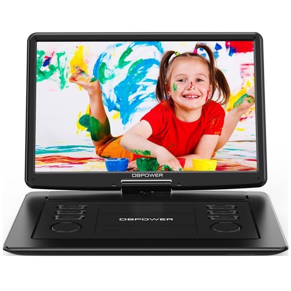 DBPOWER 17.9" Portable DVD Player with 15.6" Large HD Swivel Screen, 6 Hour Rechargeable Battery, Support USB/SD and Multiple Disc Formats, High Volum