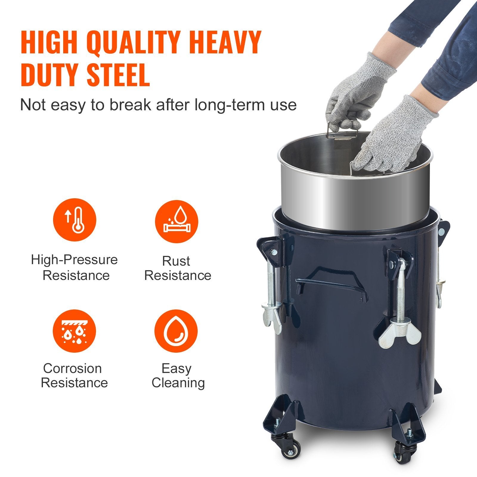 VEVOR Spray Paint Pressure Pot Tank, 30L/8gal Air Paint Pressure Pot with Manual Mixing Agitator, Leak Repair Sealant for Industry Home Decor Architec