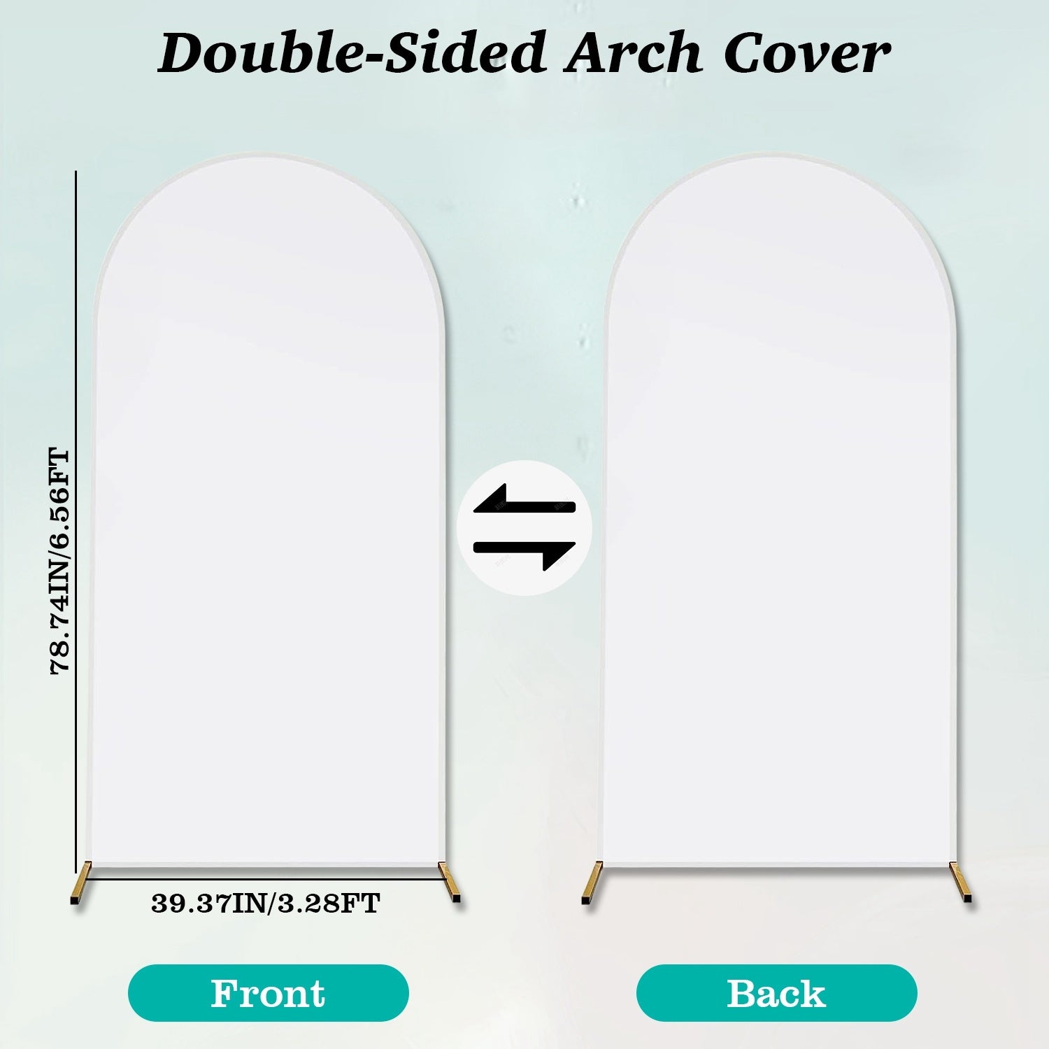 Arch Backdrop Stand Cover 3.28x6.56FT White Spandex Fitted Wedding Arch Cover Elastic Double-Sided Background Covering for Birthday Party Ceremony Dec