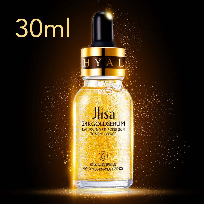 24k Yellow Gold Face Serum Anti Aging Serum Facial Lifting Collagen Essence Skin Care Whitening Acido Hialuronico Moisturizing