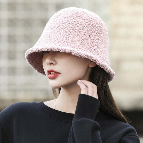 Winter Bucket Hat For Women Thickened Warm Ear Protector Cap French