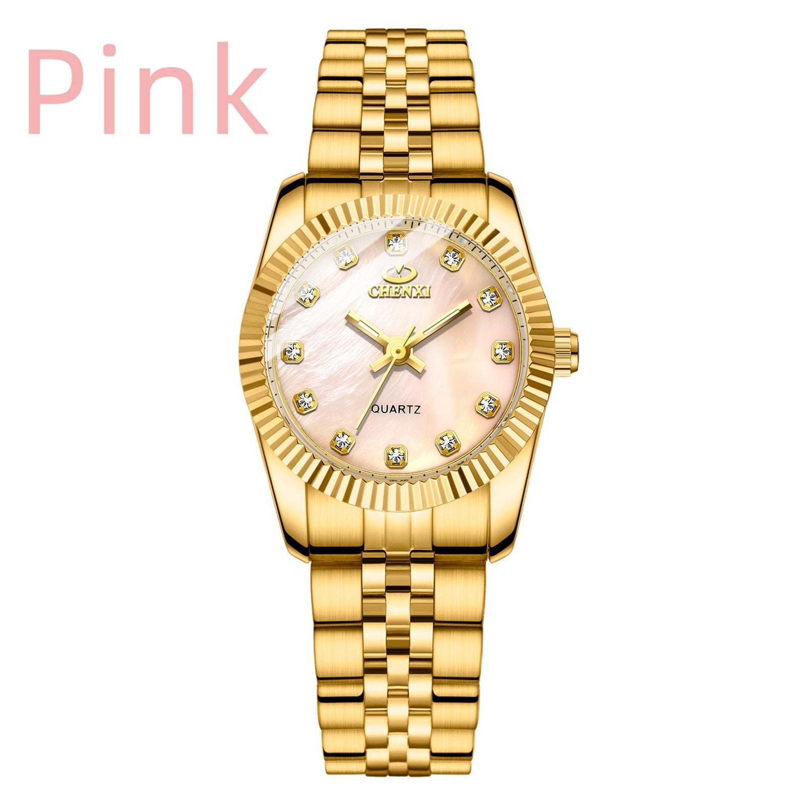 I Women Golden &amp; Silver Classic Quartz Watch Female Elegant Clock Luxury Gift Watches Ladies Waterproof Wristwatch