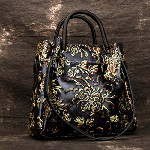 Natural Skin Embossed Messenger Shoulder Female Handbag Tote Bags