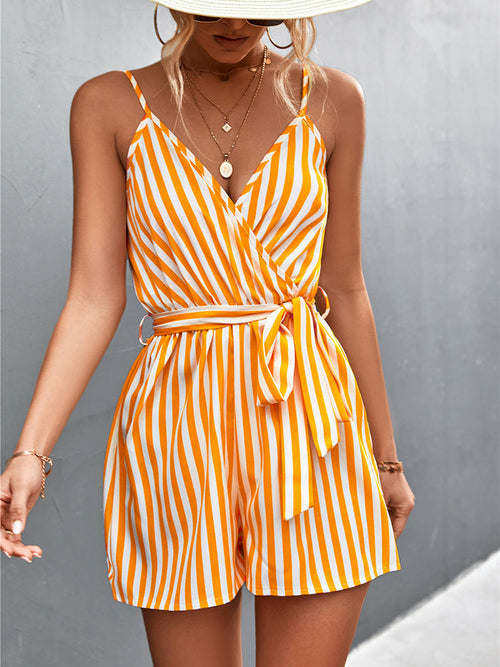 Sleeveless Summer Jumpsuit Women Casual Stripe