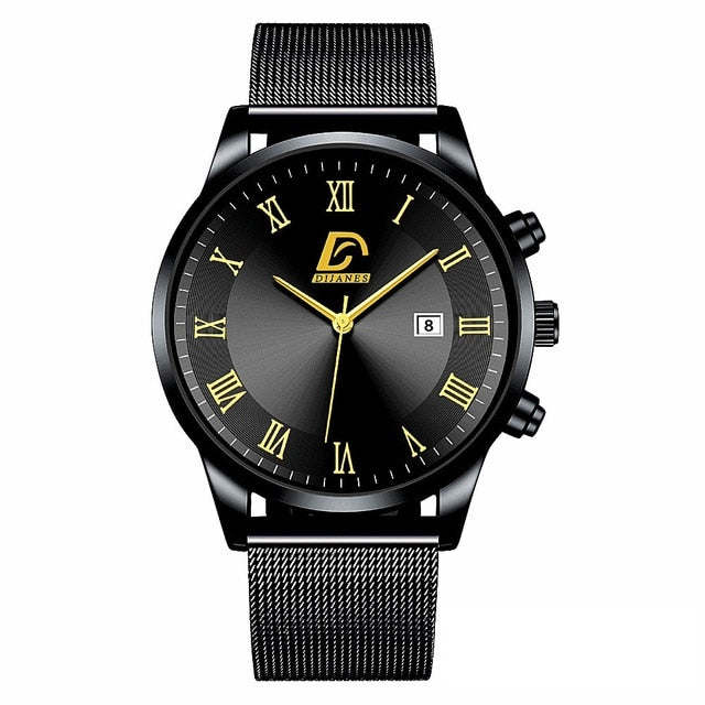 2023 Luxury Fashion Men's Minimalist Watches Luxury Stainless Steel Mesh Belt Quartz Watch Men Business Casual Clock reloj hombre