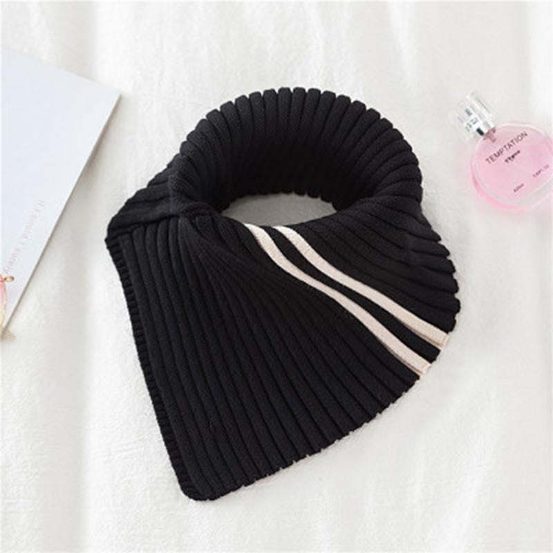 Autumn Winter Women Scarf Wild Warm Protect Cervical Spine Stretch Knitted Fake Collar Wool High Neck Pullover