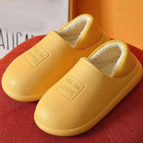 Women Slippers Winter Waterproof Non-slip Plus Warm Indoor Shoes