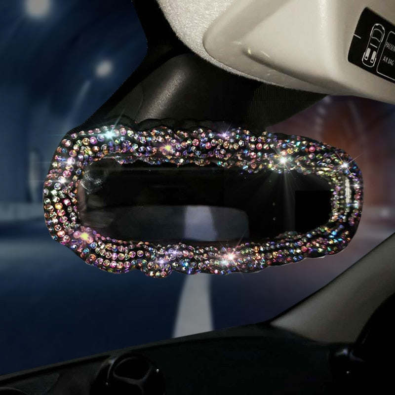 Car Bling Accessories for Woman Interior Set Styling Rhinestone Headrest Pillows Back Support Seat Cushion Pain Relief Sparkly