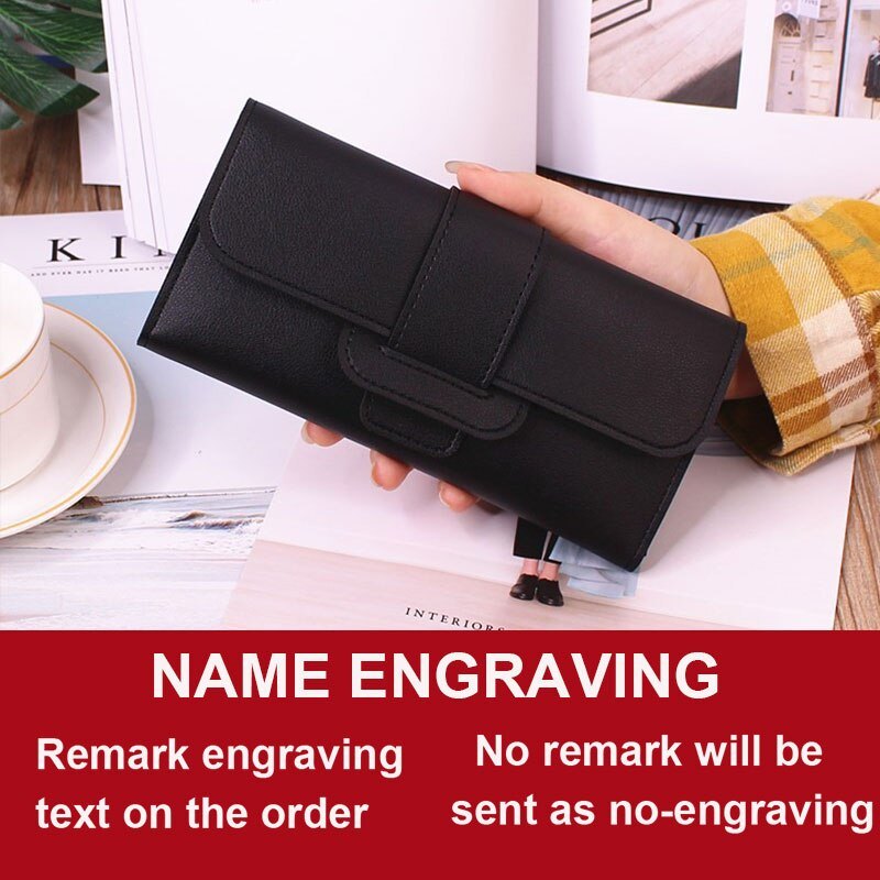 2024 Long Women Wallets Free Name Customized Lady's Fashion Quality PU Female Wallet Photo Women Purse