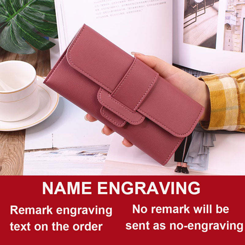 2024 Long Women Wallets Free Name Customized Lady's Fashion Quality PU Female Wallet Photo Women Purse