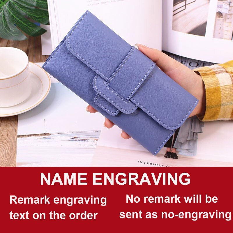 2024 Long Women Wallets Free Name Customized Lady's Fashion Quality PU Female Wallet Photo Women Purse