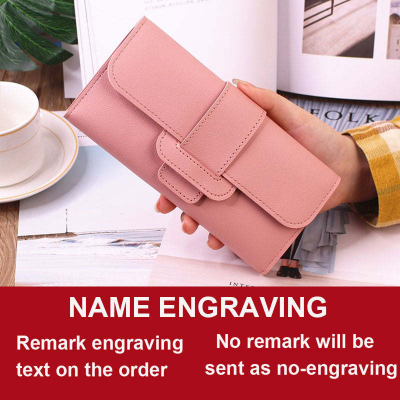 2024 Long Women Wallets Free Name Customized Lady's Fashion Quality PU Female Wallet Photo Women Purse