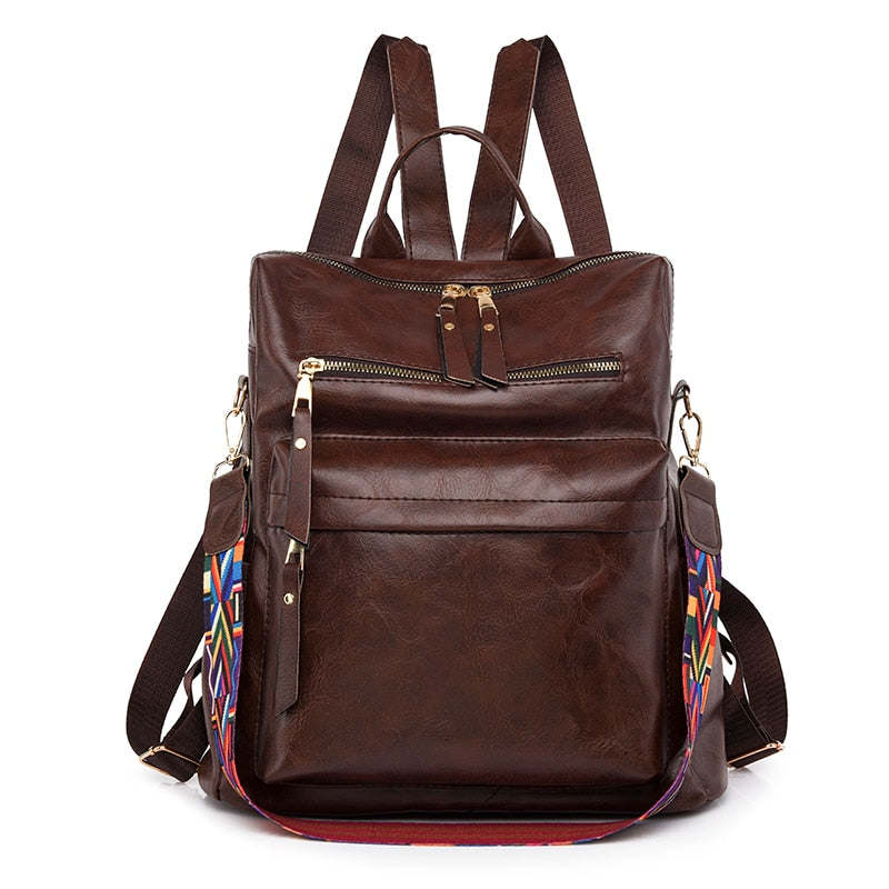 New Women Backpacks High Quality Leather Backpack Fashion School Bags Ladies Bagpack Designer Large Capacity Travel Backpacks