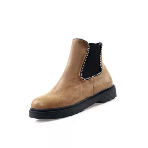 Women's Boots Autumn And Winter The New fashion Round head Metal