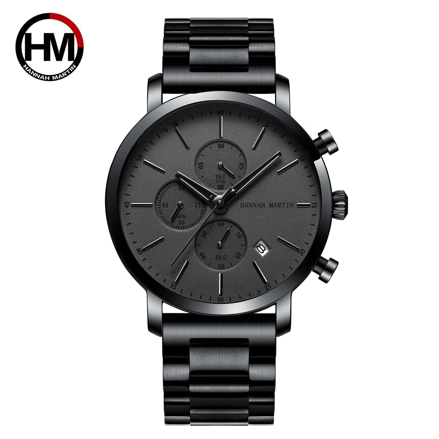 Luxury Fashion Mens Wristwatches Waterproof Male Multi-function Calendar Japanese Movement Quartz Stainless Steel Business Watch