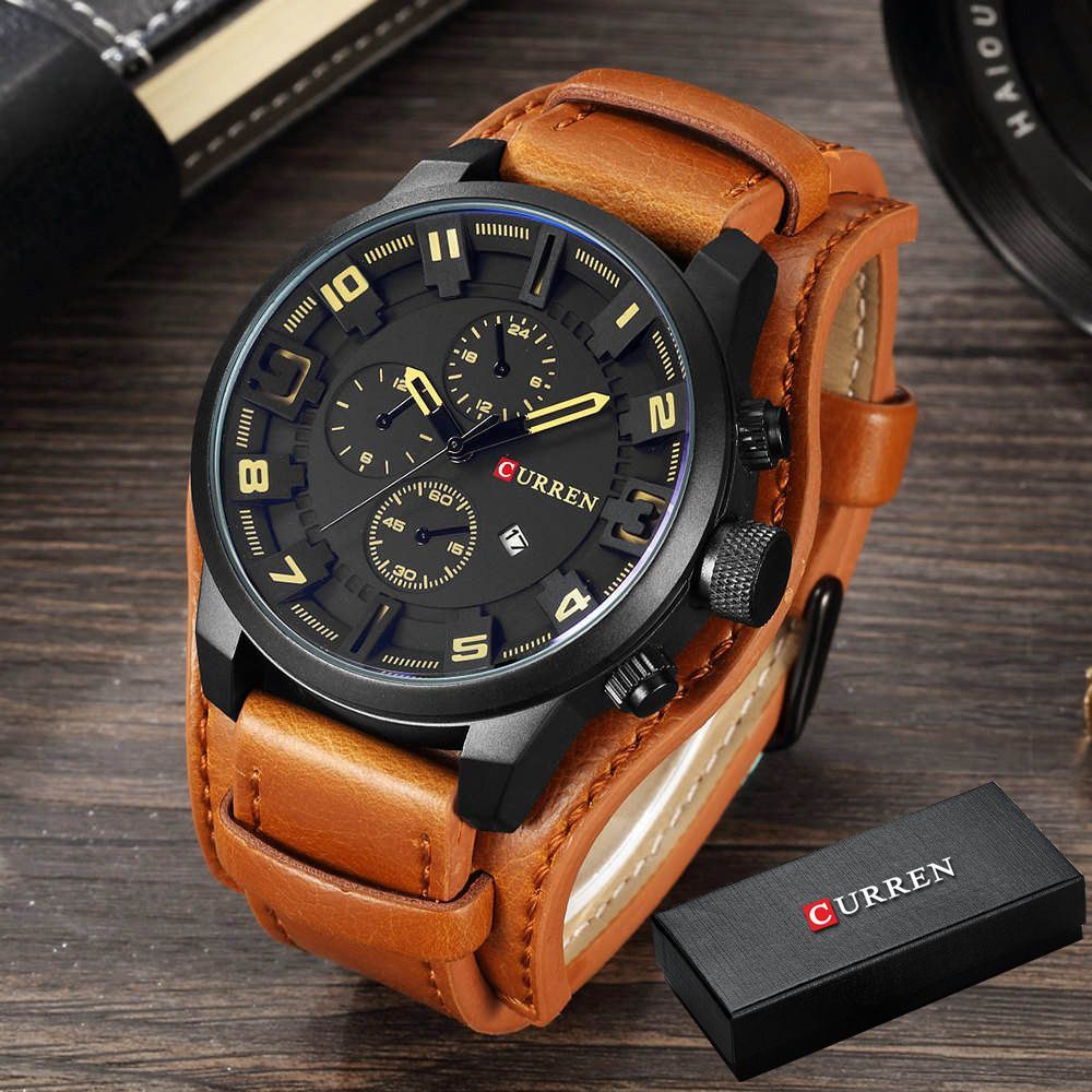 CURREN Top Brand Luxury Business Mens Quartz Watch Male Clock Wrist Watches Date Waterproof Wristwatch Hodinky Relogio Masculino