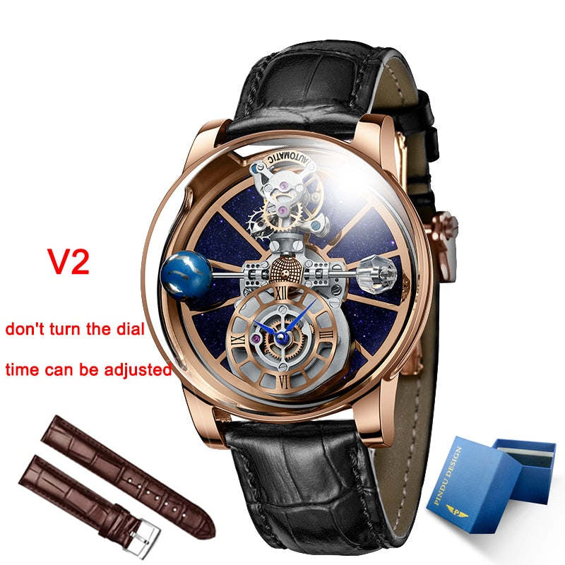 Montre Homme 2023 PINDU DESIGN Men's Watches Top Brands Luxury Quartz Roulette Rotary Watch Baselworld