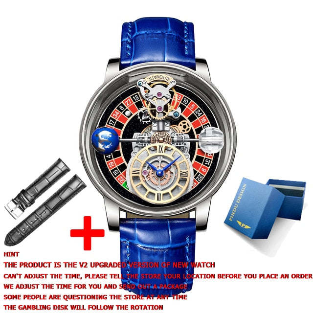 Montre Homme 2023 PINDU DESIGN Men's Watches Top Brands Luxury Quartz Roulette Rotary Watch Baselworld