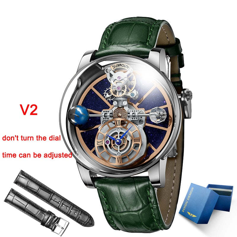 Montre Homme 2023 PINDU DESIGN Men's Watches Top Brands Luxury Quartz Roulette Rotary Watch Baselworld