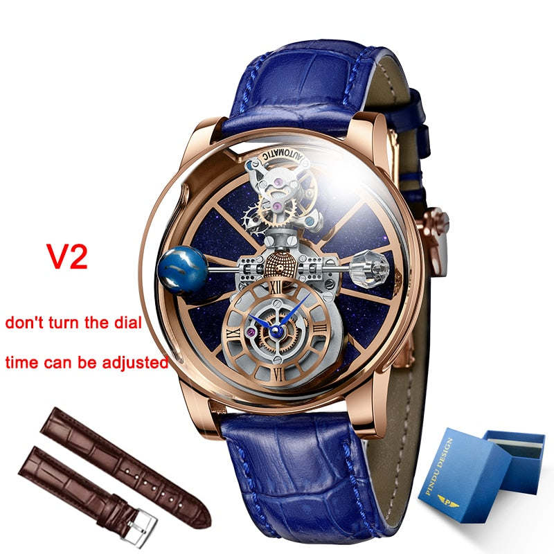 Montre Homme 2023 PINDU DESIGN Men's Watches Top Brands Luxury Quartz Roulette Rotary Watch Baselworld