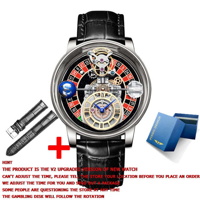 Montre Homme 2023 PINDU DESIGN Men's Watches Top Brands Luxury Quartz Roulette Rotary Watch Baselworld