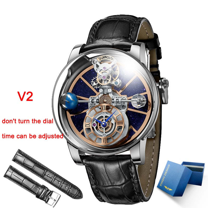 Montre Homme 2023 PINDU DESIGN Men's Watches Top Brands Luxury Quartz Roulette Rotary Watch Baselworld