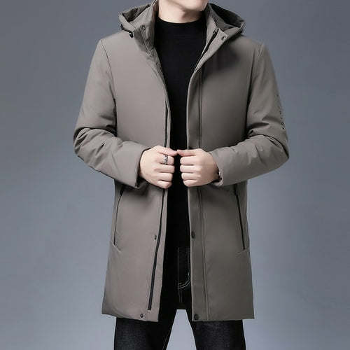 Top Quality Padded Brand Casual Fashion Thick Warm Men Long Parka