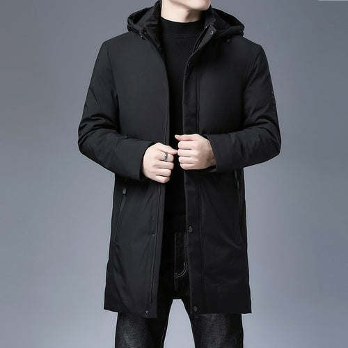 Top Quality Padded Brand Casual Fashion Thick Warm Men Long Parka