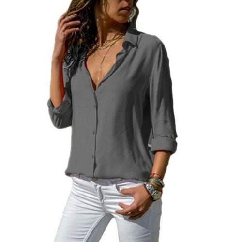 Spring Autumn Casual Blouse Long Sleeve Elegant Women Tops Single