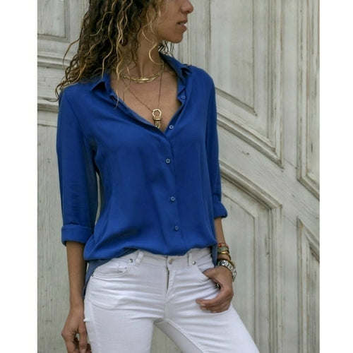 Spring Autumn Casual Blouse Long Sleeve Elegant Women Tops Single