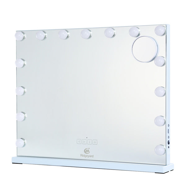 Makeup Mirror With 15pcs LED Light Music Speaker Tabletop Or Wall Mounted