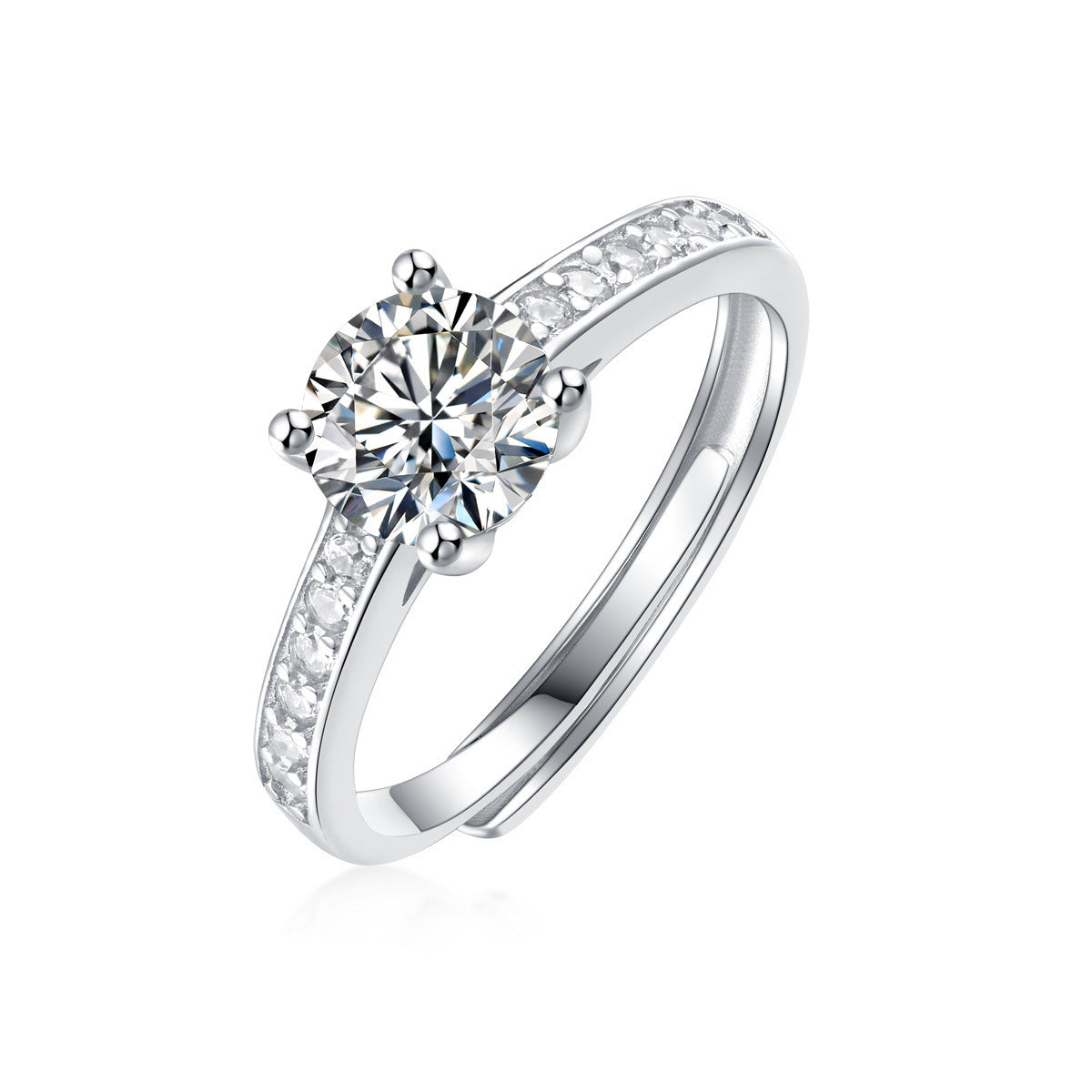 Moissanite spoiling ring 925 silver ring adjustable