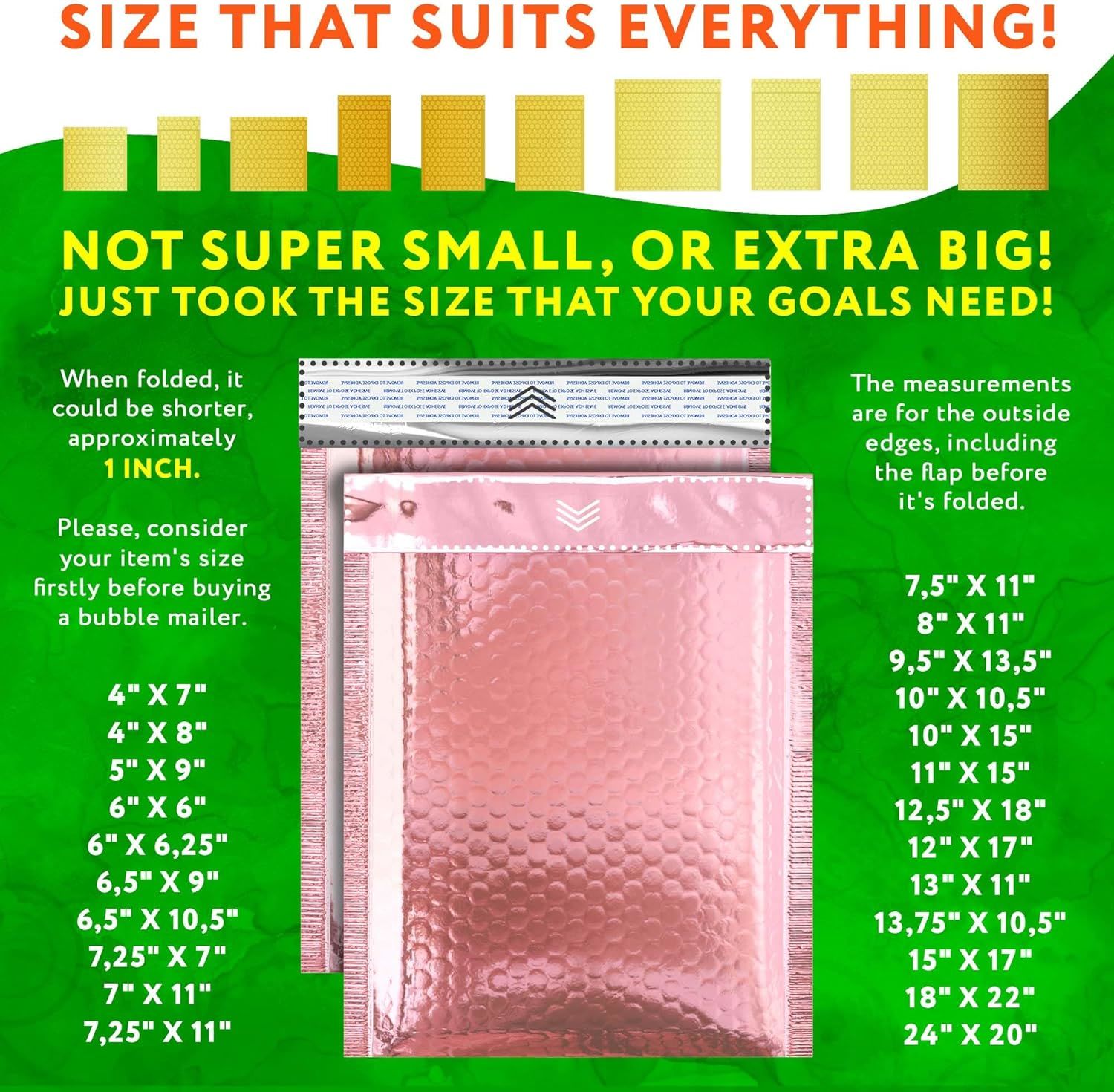 Rose Gold Bubble Mailers 4x7, Metallic Padded Envelopes Pack of 600 Cushioned Mailing Envelopes Padded, Self-Seal Bubble Envelopes, Cute Packaging for