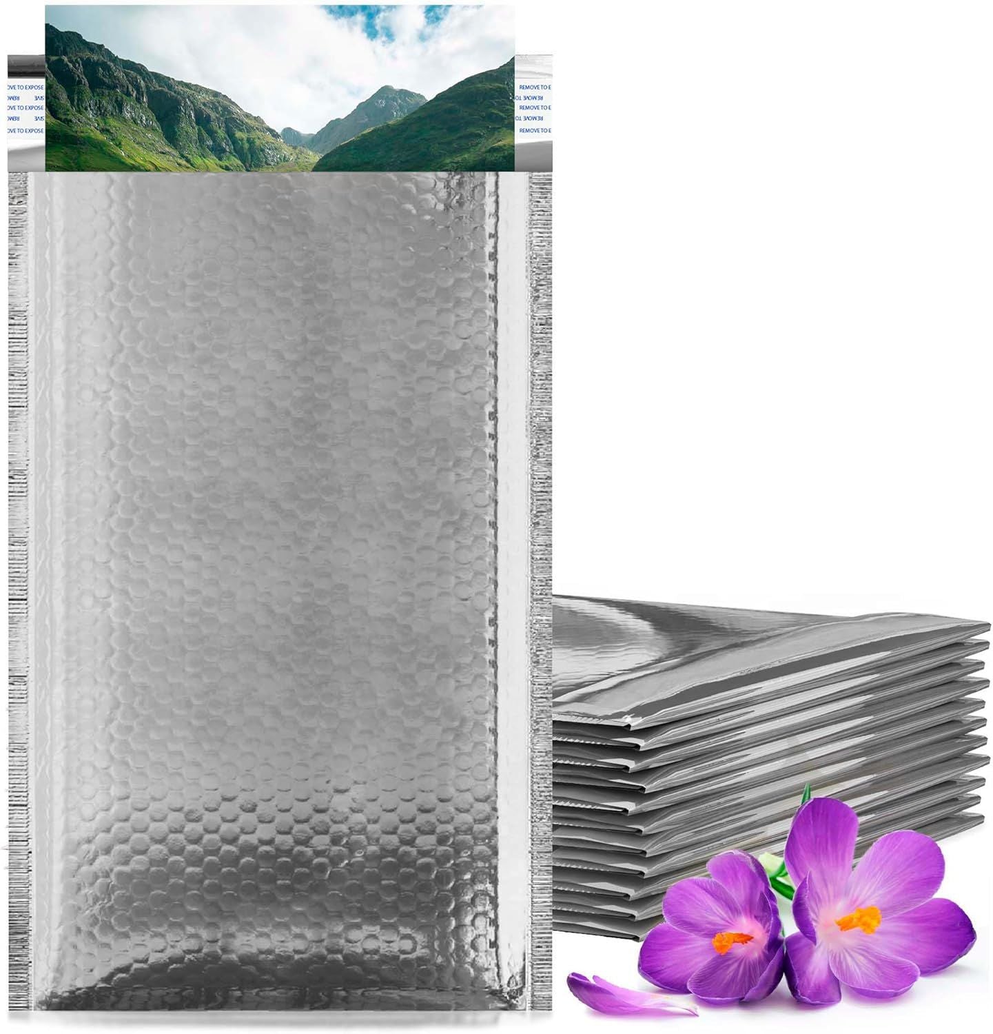 Silver Bubble Mailers 5x9, Metallic Padded Envelopes Pack of 250 Cushioned Mailing Envelopes Padded, Self-Seal Bubble Envelopes, Padded Shipping Envel