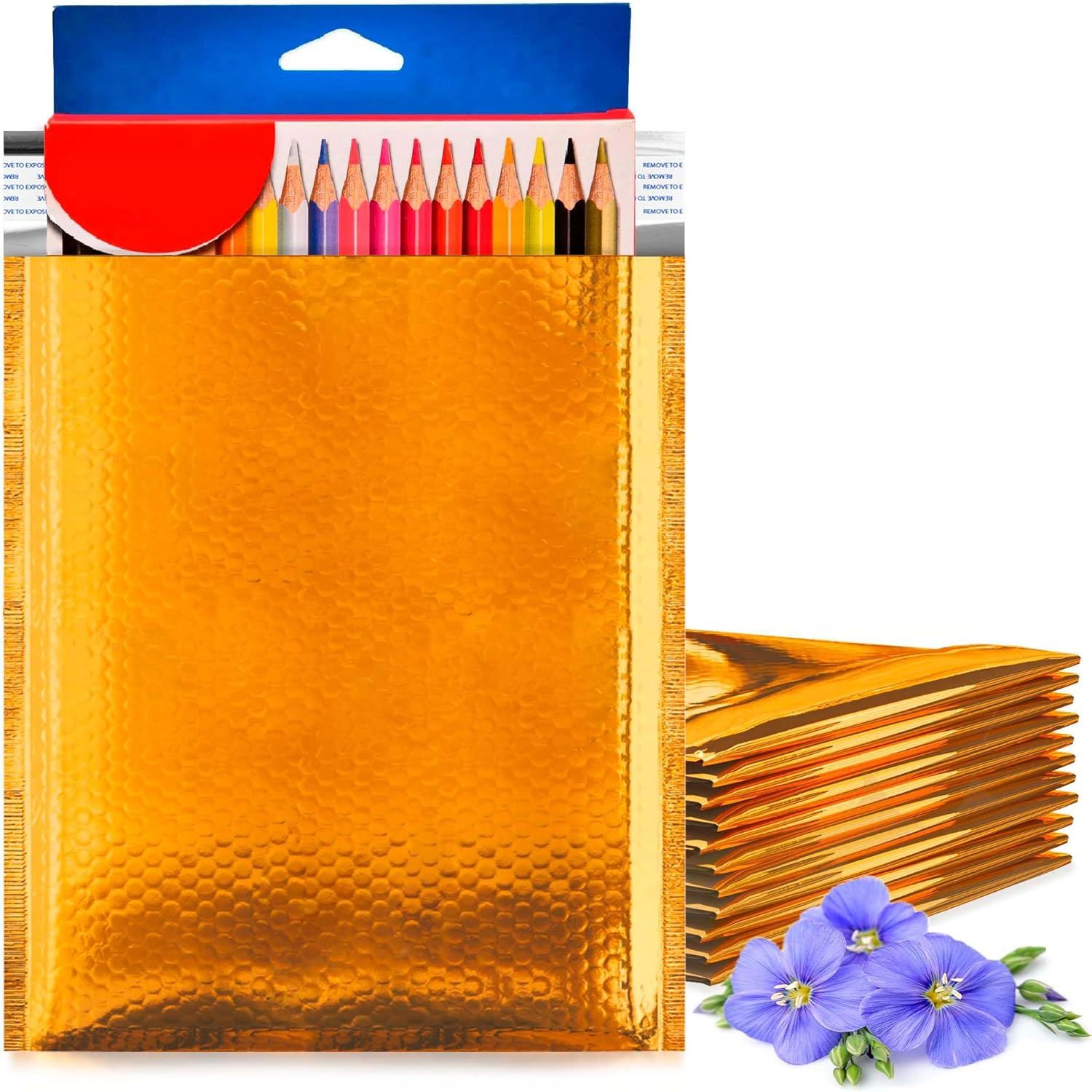 Gold Bubble Mailers 8.5x11, Metallic Padded Envelopes Pack of 200 Cushioned Mailing Envelopes Padded, Self-Seal Bubble Envelopes, Padded Shipping Enve