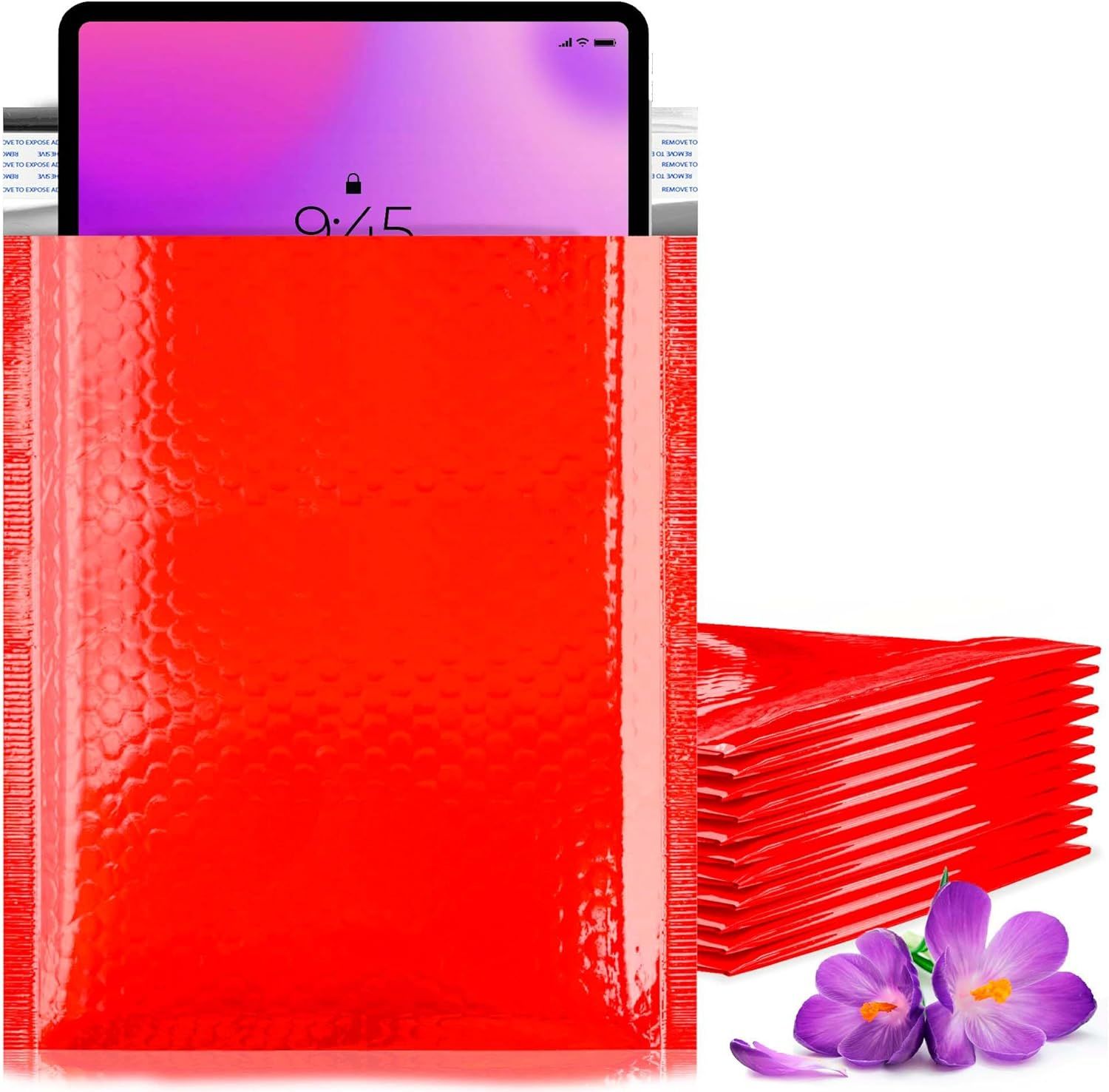 Red Bubble Mailers 8.5x11, Metallic Padded Envelopes Pack of 275 Cushioned Mailing Envelopes Padded, Self-Seal Bubble Envelopes, Padded Shipping Envel