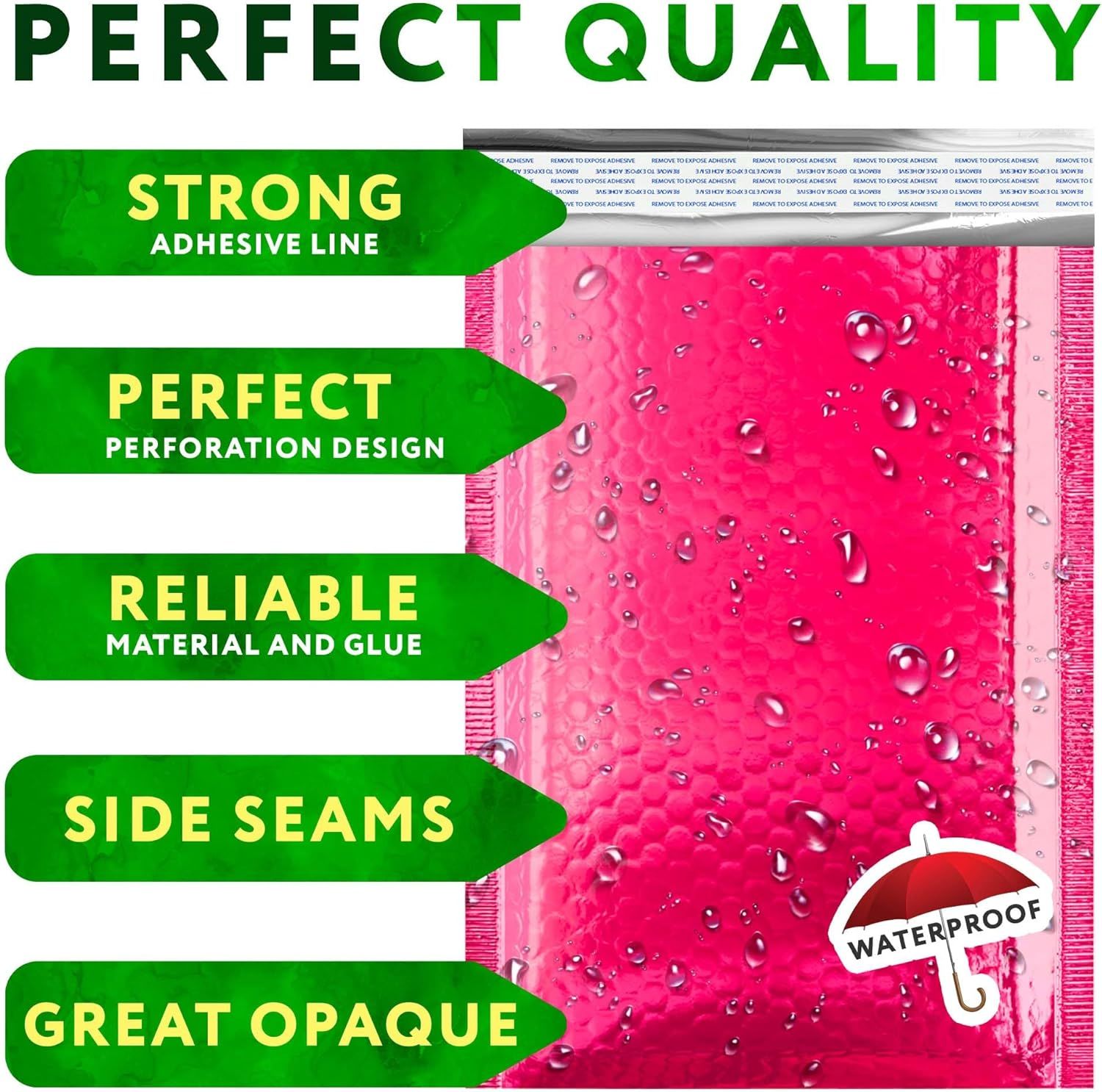 Pink Bubble Mailers 5x9, Metallic Padded Envelopes Pack of 400 Cushioned Mailing Envelopes Padded, Self-Seal Bubble Envelopes, Padded Shipping Envelop
