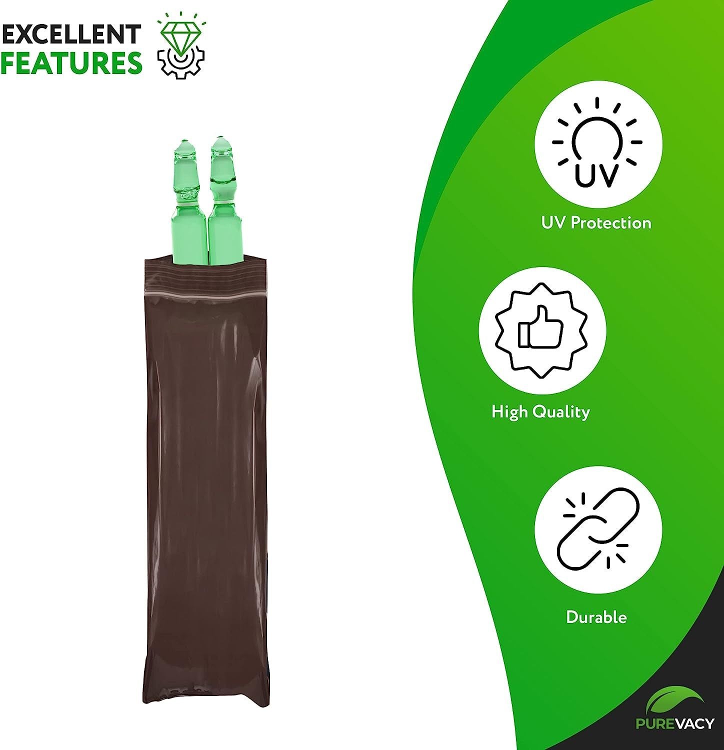 Amber Zip Bags 2.5 x 9, Brown Poly Zip Bags for Storage 100 Pack, Polyethylene Plastic Bags Resealable 3 Mil, Water-Resistant Poly Zipper Bags, Plasti
