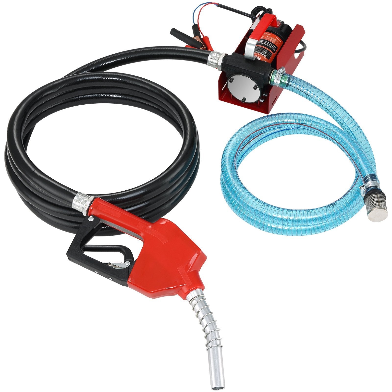 VEVOR Diesel Fuel Transfer Pump Kit,10 GPM 12V DC Portable Electric Self-Priming Fuel Transfer Extractor Pump Kit with Automatic Shut-off Nozzle Hose 