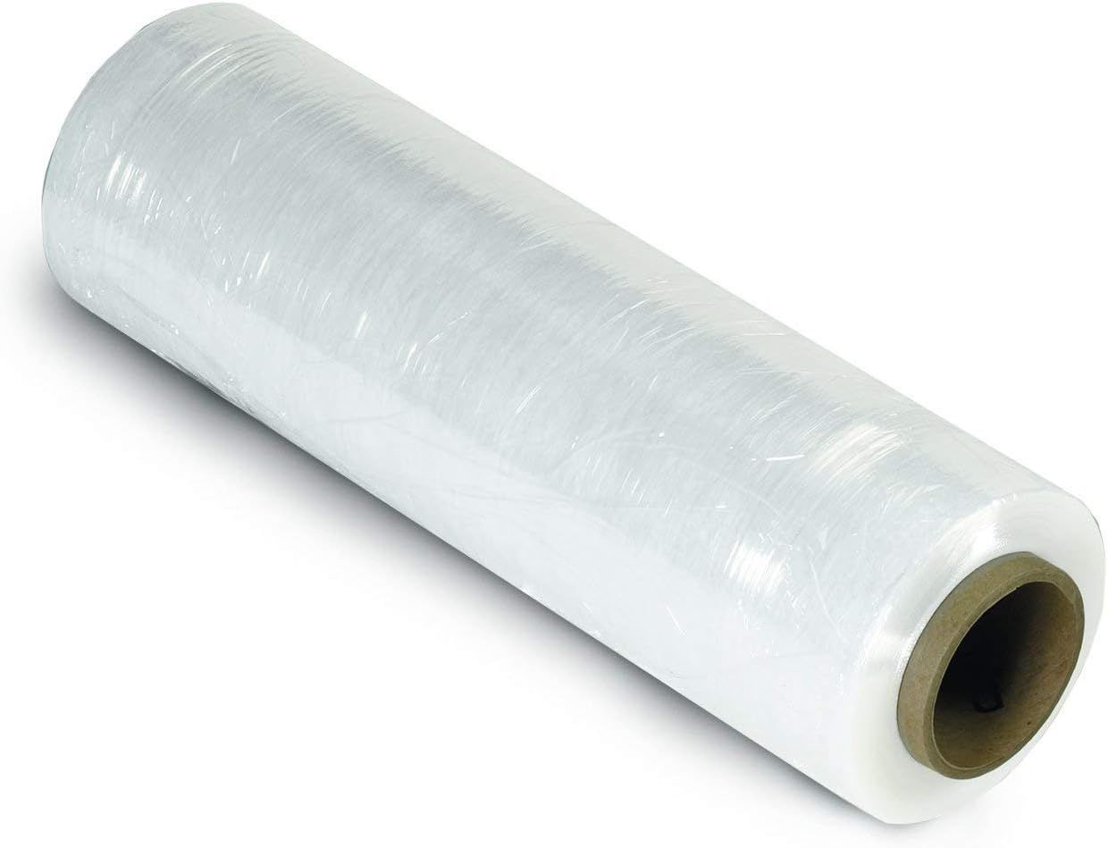 12 Rolls of Cast Stretch Film 18 inches x 1500 Feet Hand Stretch Film 80 Gauge Thick (20 Micron). Clear Manual Pallet wrap. Premium Quality Hand Films