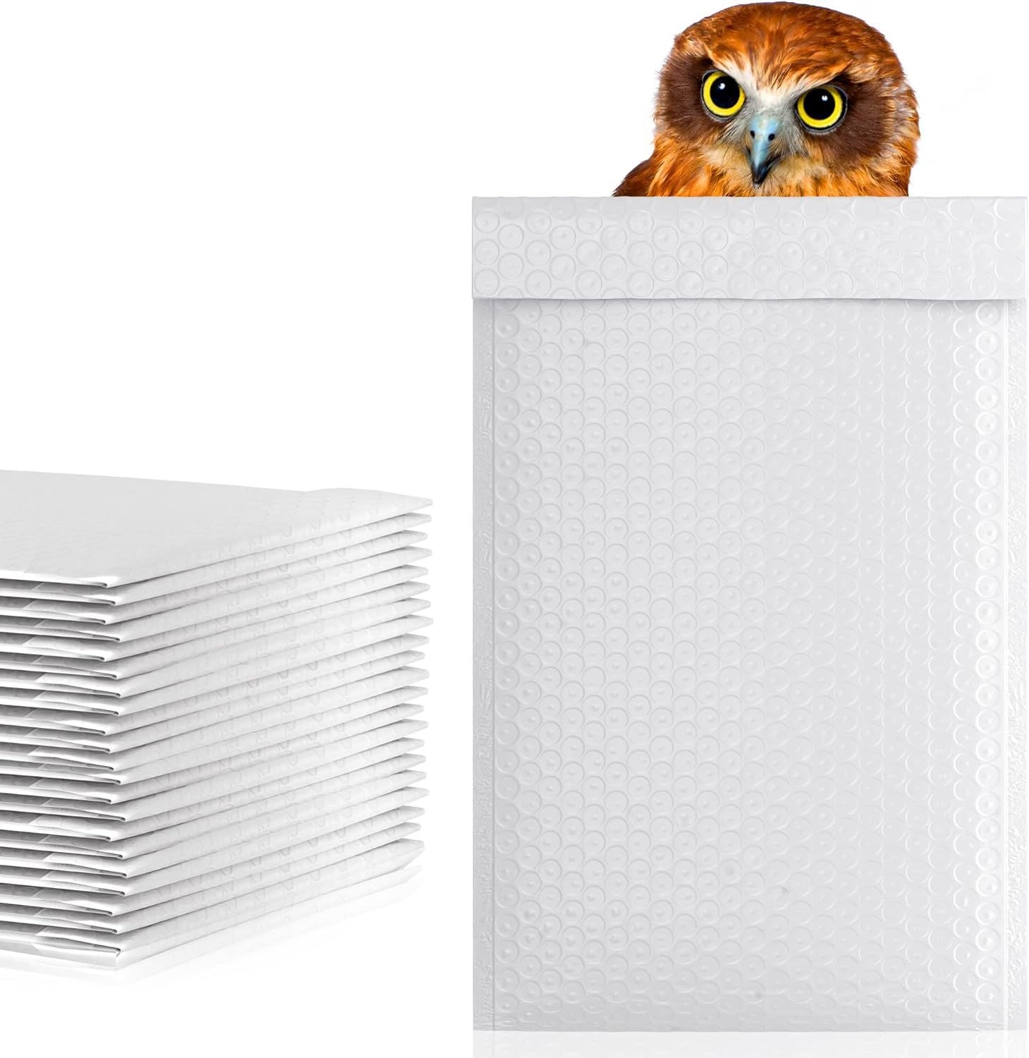 Poly Bubble Mailers 4 x 7, White Bubble Poly Mailers 50 Pack, Waterproof Padded Shipping Bags, Lightweight Padded Shipping Envelopes for Packaging, Cu