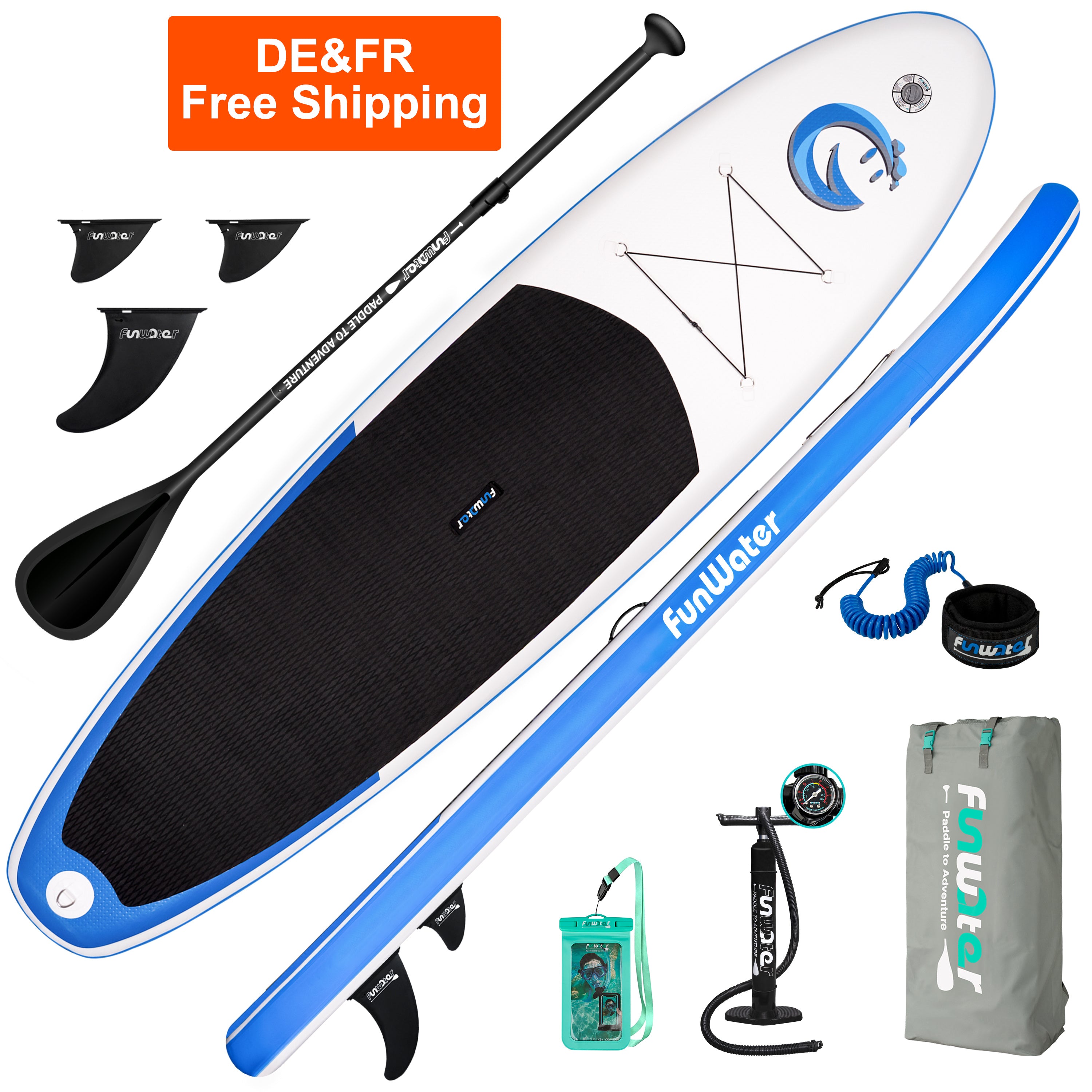 Free Shipping Dropshipping Germany France Warehouse Have Stock SUP Stand Up Paddle Board 11'x33''x6'' Inflatable Paddleboard Soft Top Surfboard with ISUP Sup Board Surfing Board Wakeboard Water Sports