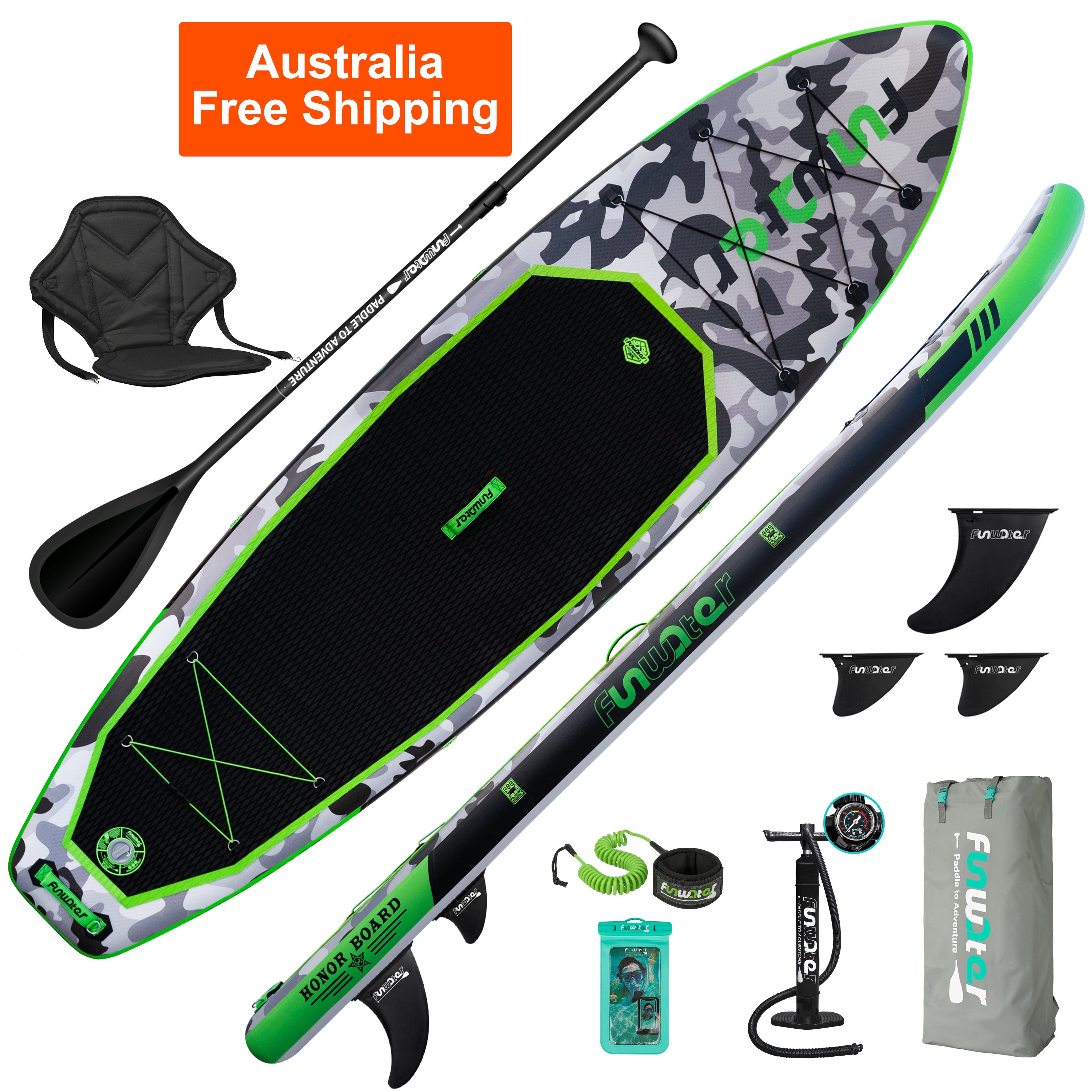 Free Shipping Dropshipping Australia Warehouse Have Stock Stand Up Paddle Board 10'8"x33''x6'' Inflatable Paddleboard Soft Top Surfboard with ISUP Accessories Sup Board Surfing Board Water Sports