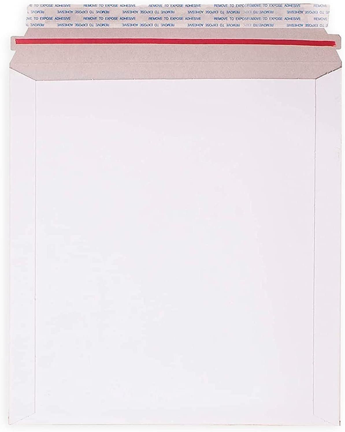 Kraft Cardboard Mailers 9.75 x 12.25 Inch, Pack of 100 White Rigid Cardboard Envelopes with Tear-off Strip, Sturdy Glue, Durable Rigid Mailers, Odorle