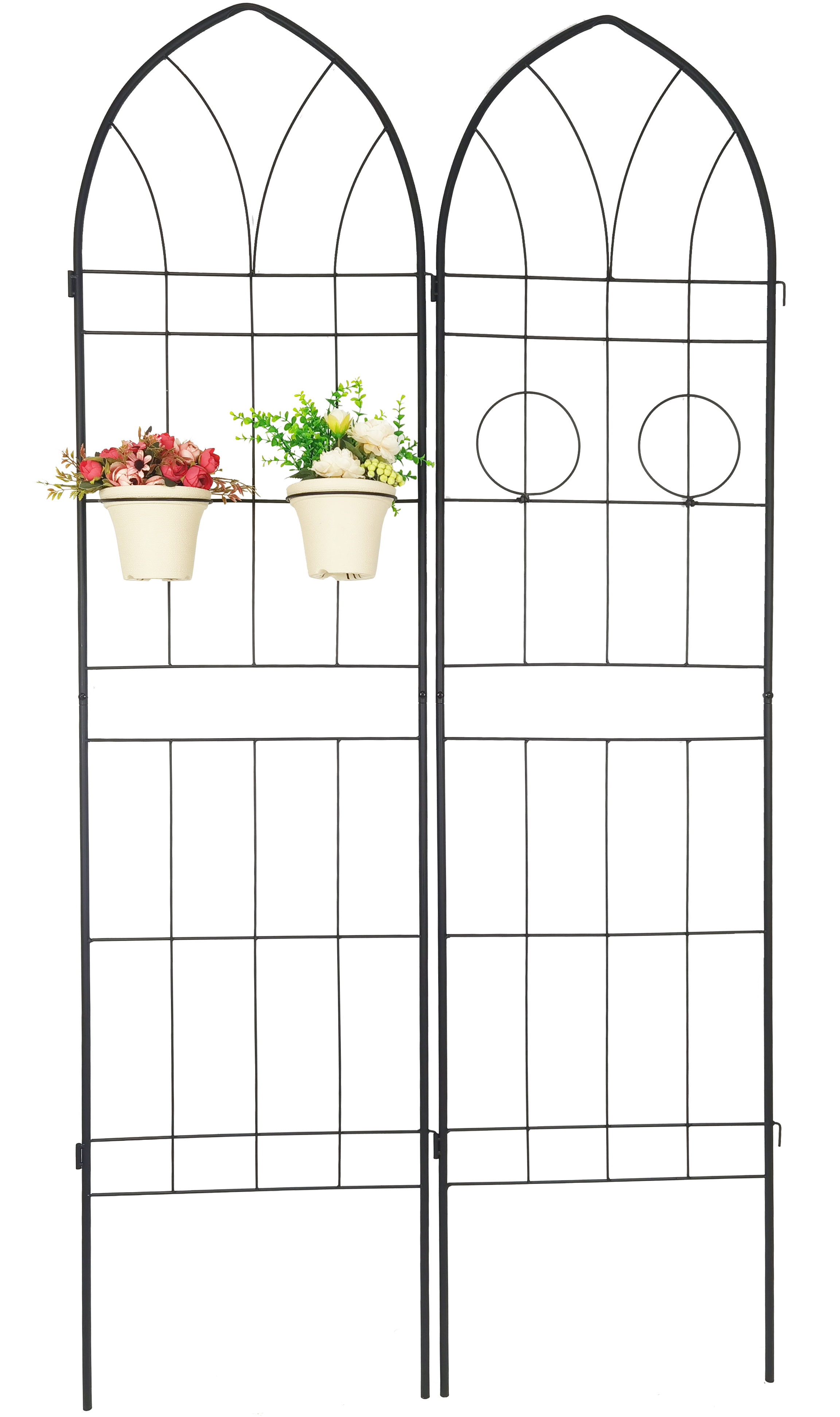 2 Pack Metal Garden Trellis 78.7" x 19.7" Rustproof Trellis for Climbing Plants Outdoor Flower Support Black