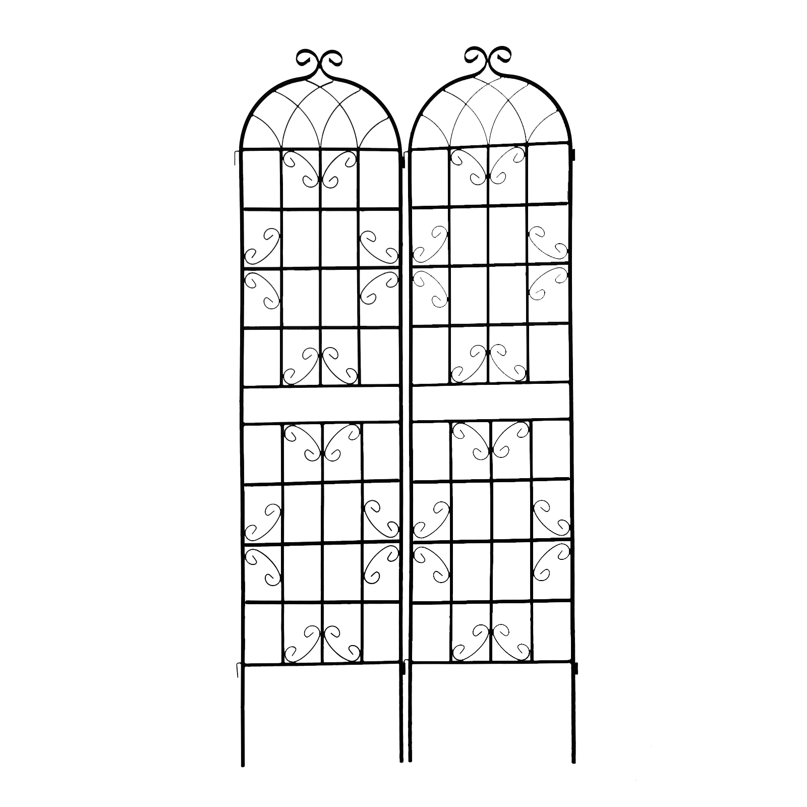 2 Pack Metal Garden Trellis 86.7" x 19.7" Rustproof Trellis for Climbing Plants Outdoor Flower Support White